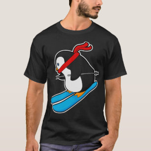 Pinguin als Skifahrer mit Ski 1 T-Shirt