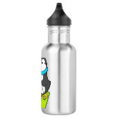 Pinguin als Skifahrer mit Ski Edelstahlflasche (Rechts)