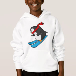 Pinguin als Skifahrer mit Ski Hoodie