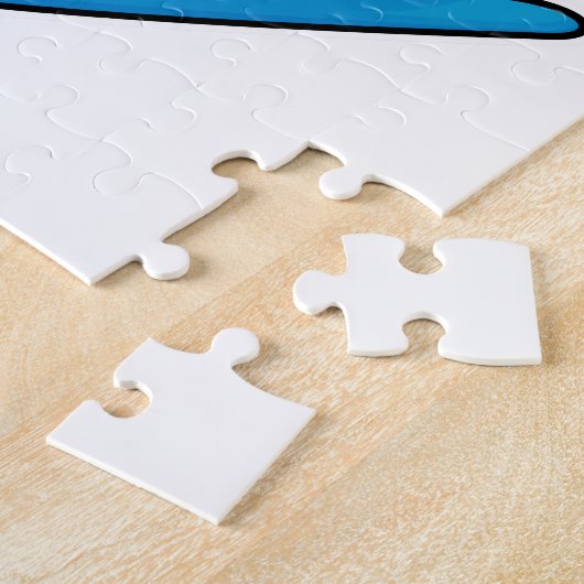 Pinguin als Skifahrer mit Ski Puzzle (Seite)