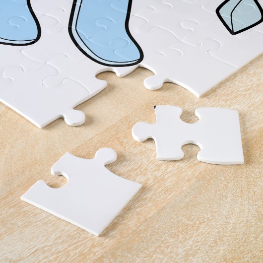 Pinguin als Skifahrer mit Ski Puzzle (Seite)