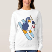 Pinguin als Skifahrer mit Ski Sweatshirt (Vorderseite)