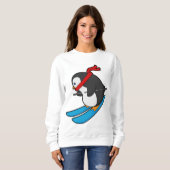 Pinguin als Skifahrer mit Ski Sweatshirt (Vorne ganz)