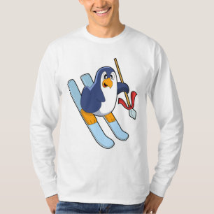 Pinguin als Skifahrer mit Ski T-Shirt