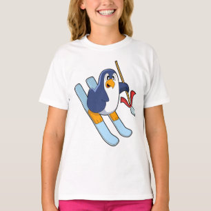Pinguin als Skifahrer mit Ski T-Shirt