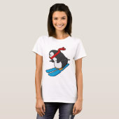Pinguin als Skifahrer mit Ski T-Shirt (Vorne ganz)