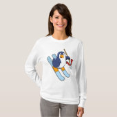 Pinguin als Skifahrer mit Ski T-Shirt (Vorne ganz)
