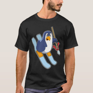 Pinguin als Skifahrer mit Ski T-Shirt