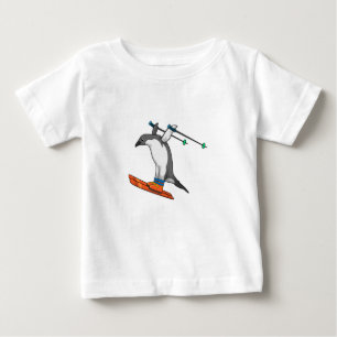 Pinguin als Skijumper mit Ski Baby T-shirt
