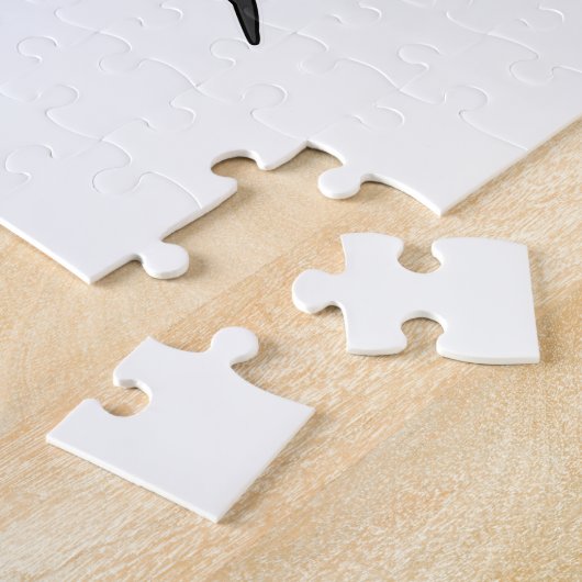 Pinguin als Skijumper mit Ski Puzzle (Seite)