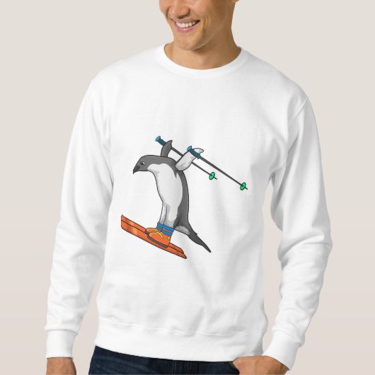 Pinguin als Skijumper mit Ski Sweatshirt (Vorderseite)