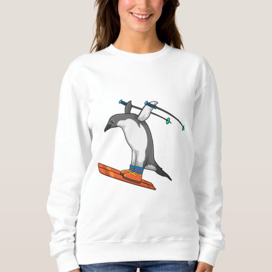 Pinguin als Skijumper mit Ski Sweatshirt (Vorderseite)