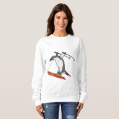 Pinguin als Skijumper mit Ski Sweatshirt (Vorne ganz)
