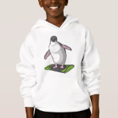 Pinguin als Snowboarder mit Snowboard Hoodie (Vorderseite)