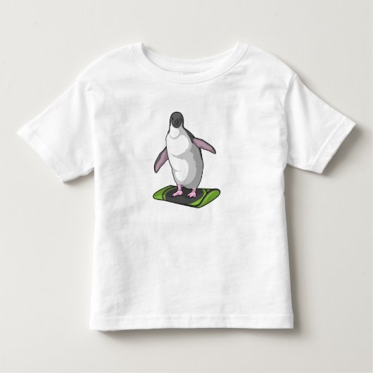 Pinguin als Snowboarder mit Snowboard Kleinkind T-shirt (Vorderseite)