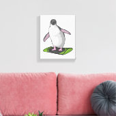 Pinguin als Snowboarder mit Snowboard Leinwanddruck (Insitu (Wohnzimmer))