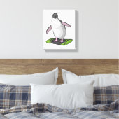 Pinguin als Snowboarder mit Snowboard Leinwanddruck (Insitu (Schlafzimmer))