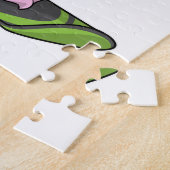 Pinguin als Snowboarder mit Snowboard Puzzle (Seite)