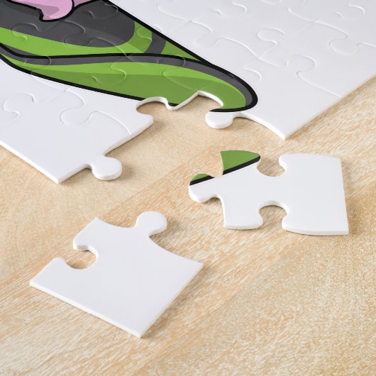 Pinguin als Snowboarder mit Snowboard Puzzle (Seite)