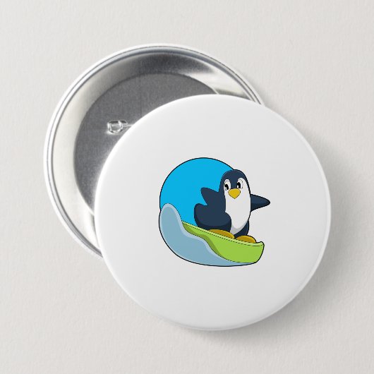 Pinguin als Snowboarder mit Sonowboard.PNG Button (Vorne & Hinten)