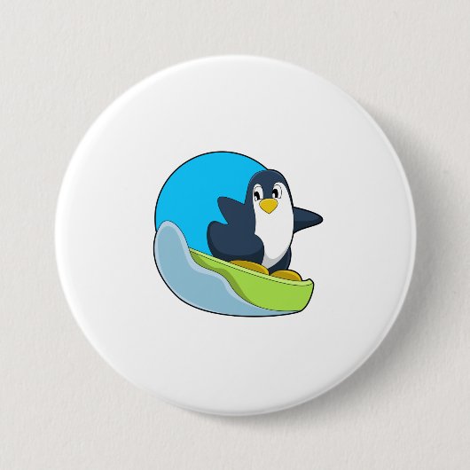 Pinguin als Snowboarder mit Sonowboard.PNG Button (Vorderseite)