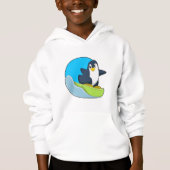 Pinguin als Snowboarder mit Sonowboard.PNG Hoodie (Vorderseite)