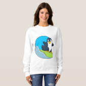 Pinguin als Snowboarder mit Sonowboard.PNG Sweatshirt (Vorne ganz)