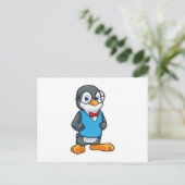 Pinguin als Streber mit Brille Postkarte (Stehend Vorderseite)