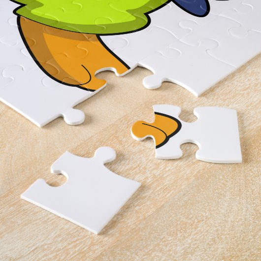 Pinguin als Surfer mit Surfbrett Puzzle (Seite)