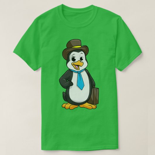Pinguin als Unternehmer mit Briefcase T-Shirt (Design vorne)