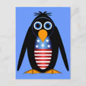 Pinguin am 4. Juli Postkarte (Vorderseite)