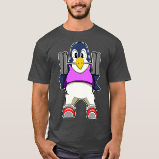 Pinguin an der Bodybuilding mit Barbell T-Shirt