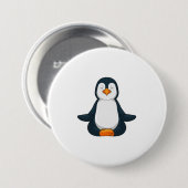Pinguin an der Yoga-Fitness im Sitzen Button (Vorne & Hinten)