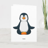 Pinguin an der Yoga-Fitness im Sitzen Karte (Rückseite)