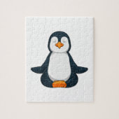 Pinguin an der Yoga-Fitness im Sitzen Puzzle (Vertikal)