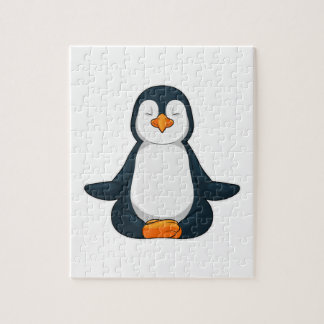 Pinguin an der Yoga-Fitness im Sitzen Puzzle