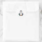 Pinguin an der Yoga-Fitness im Sitzen Runder Aufkleber (Tasche)