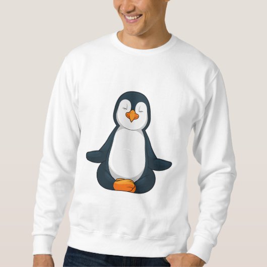 Pinguin an der Yoga-Fitness im Sitzen Sweatshirt (Vorderseite)