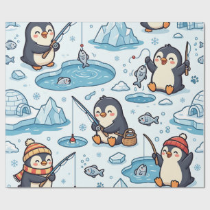 Pinguin-Angelpapier – Arktisches Süßes Muster Geschenkpapier