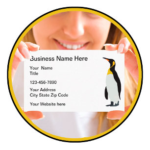 Pinguin Animal Logo Business Cards Visitenkarte