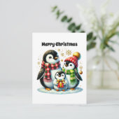Pinguin anpassbar Frohe Weihnachten (Stehend Vorderseite)