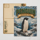 Pinguin Antarktische Küste POPCUT Postkarte (Vorne/Hinten)