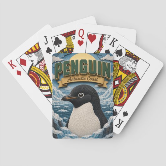 Pinguin Antarktische Küste POPCUT Spielkarten (Rückseite)