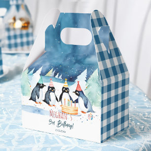 Pinguin arktischer Winter Geburtstagsgeschenke ind Geschenkschachtel