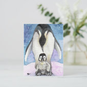Pinguin Art New Geboren Postkarte (Stehend Vorderseite)