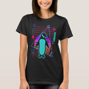 Pinguin Ästhetische Vaporwave 80er Style Pinguine T-Shirt