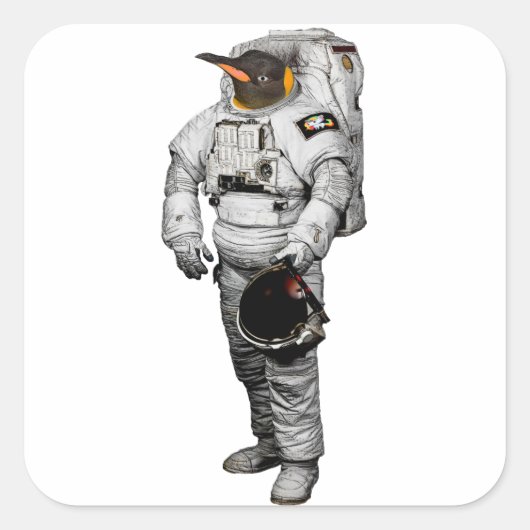 Pinguin Astronaut Sticker (Vorderseite)