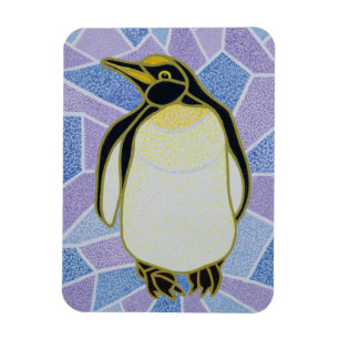 Pinguin auf Buntglas Magnet