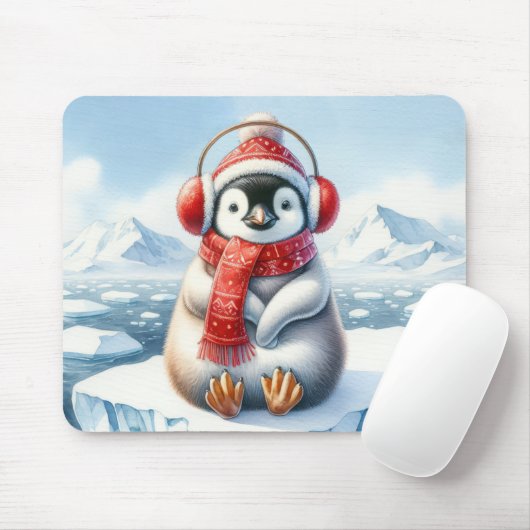 Pinguin auf einem Eisberg Mousepad (Mit Mouse)