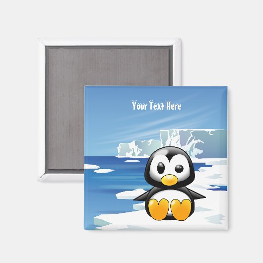 Pinguin auf Eis Magnet (Vorderseite/Rückseite)